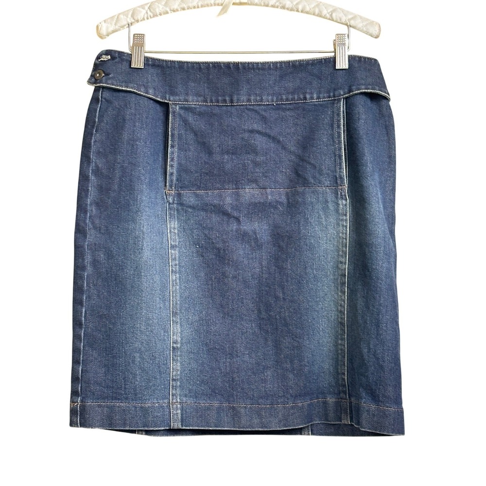 Weekend Max Mara Denim Pencil Skirt Knee Length Size 10 Utility Chic MInimalist